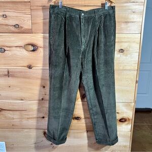 NWT Bill Blass Forest “Earth” Corduroy Trousers Pleated Cuffed Grandpa Classic